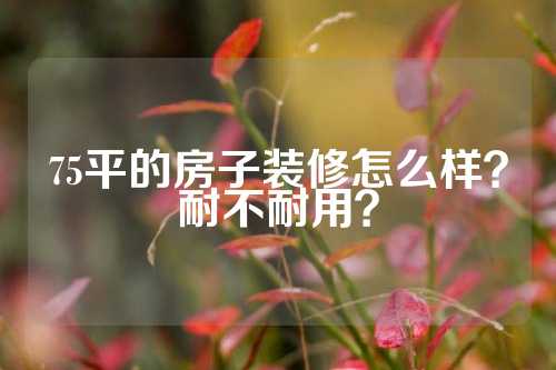 75平的房子装修怎么样？耐不耐用？