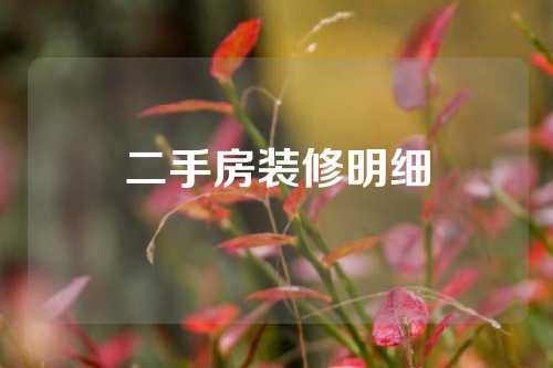 二手房装修明细