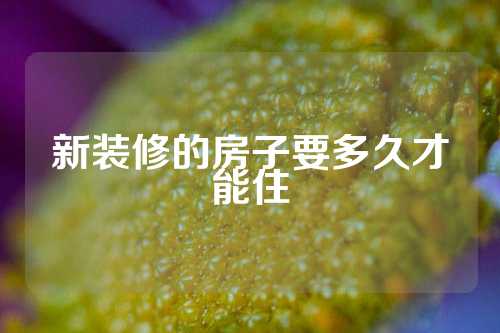 新装修的房子要多久才能住