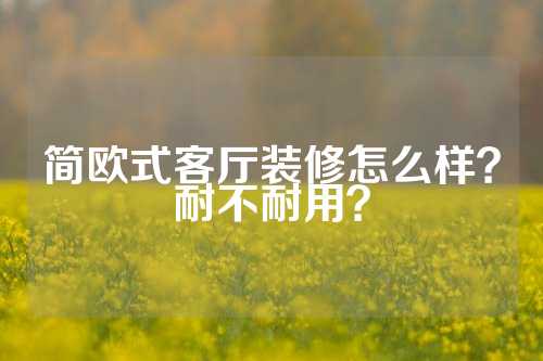 简欧式客厅装修怎么样?耐不耐用?