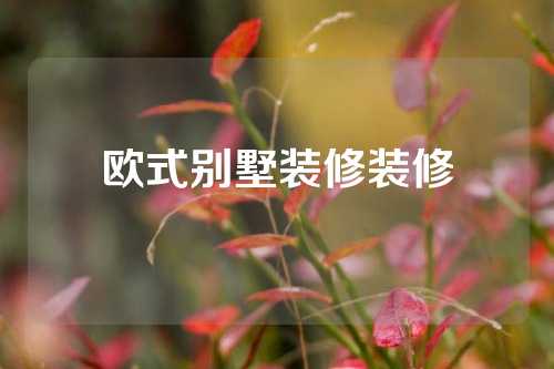 欧式别墅装修装修