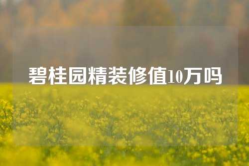 碧桂园精装修值10万吗