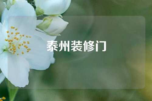 泰州装修门