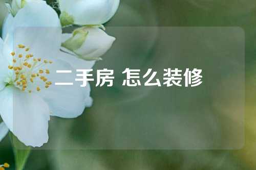 二手房 怎么装修