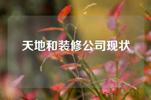 天地和装修公司现状