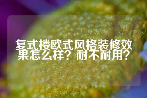 复式楼欧式风格装修效果怎么样？耐不耐用？
