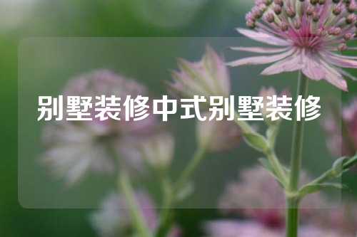 别墅装修中式别墅装修