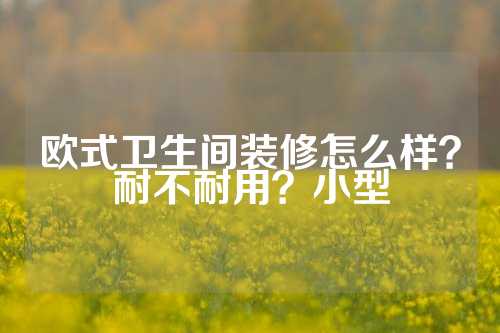 欧式卫生间装修怎么样？耐不耐用？小型