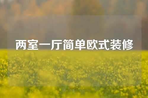 两室一厅简单欧式装修