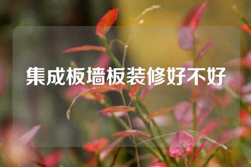 集成板墙板装修好不好
