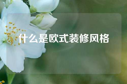 什么是欧式装修风格