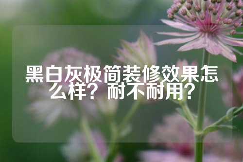 黑白灰极简装修效果怎么样？耐不耐用？
