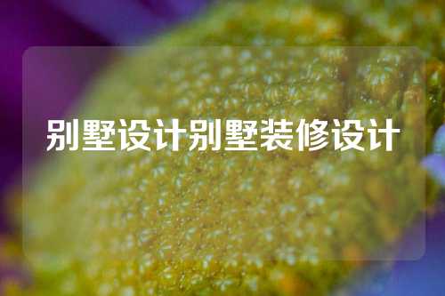 别墅设计别墅装修设计